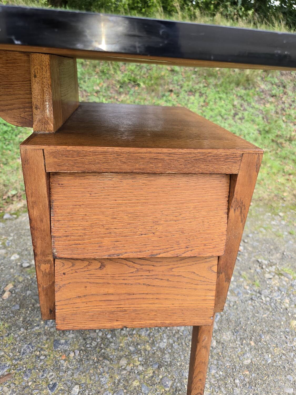 Scandinavian-style compass-legged desk, 1950s
