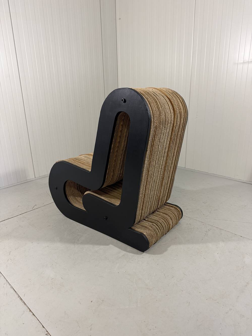 Sculpted cardboard & plywood lounge chair, 1990’s