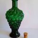 Carafe verte verre grappe raisin vintage