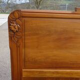 Art Deco walnut bed for 140/190cm base