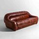 Rare "Capriccio" sofa in scrunched leather by Eurosalotto, 1970s