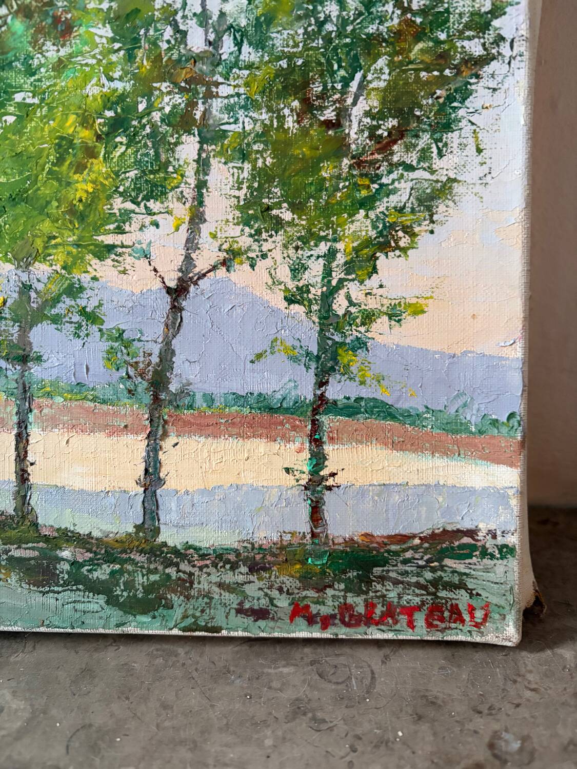 Wooded landscape, oil on canvas, signed
