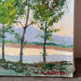 Wooded landscape, oil on canvas, signed