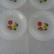 6 plates flowers orange yellow crown arcopal vintage