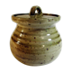 Speckled sandstone pot with lid