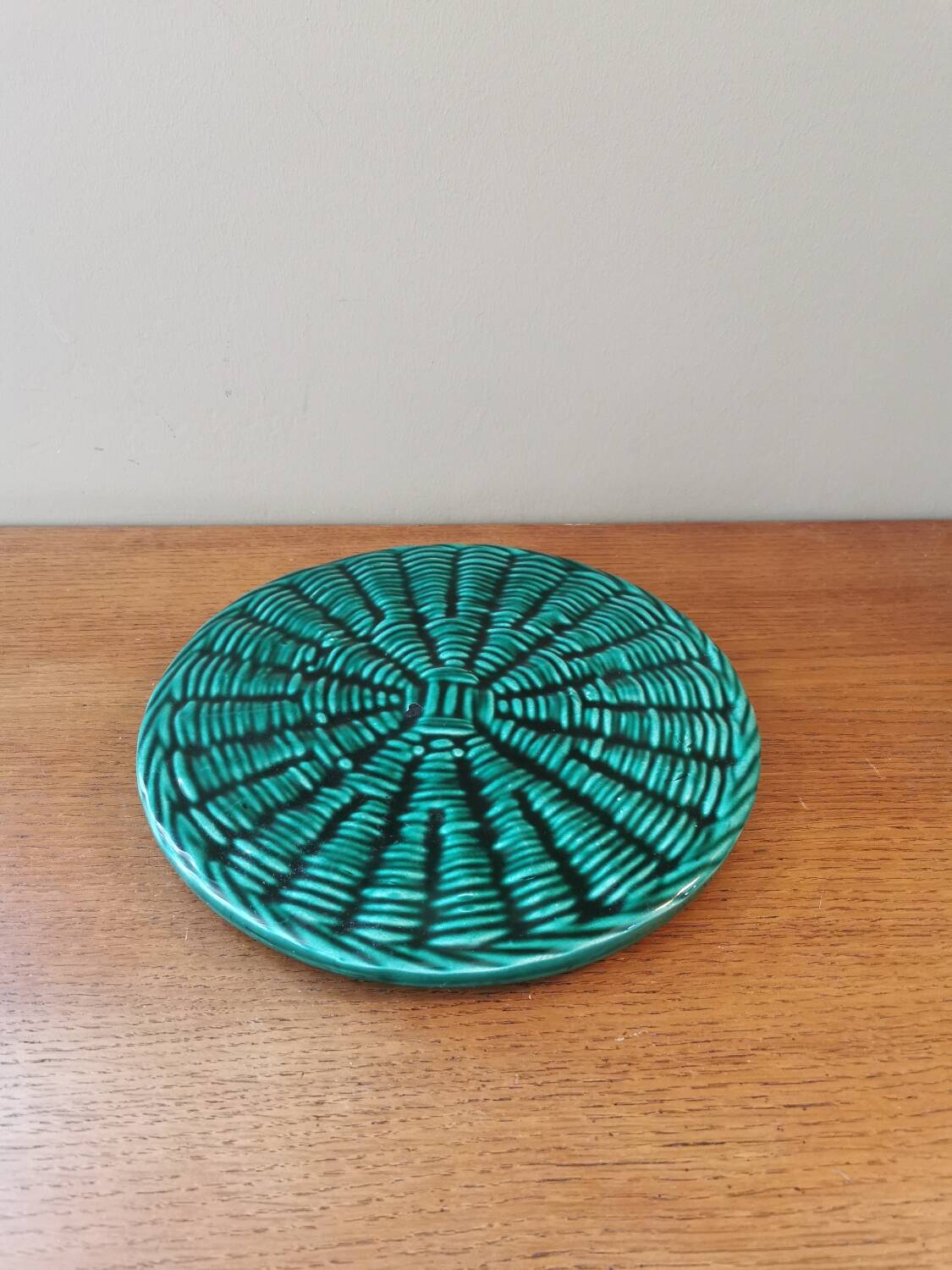 Vintage slip coaster signed FPP Vallauris