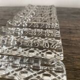 Set of antique glass knife holders