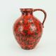 large 1960's VASE fohr-keramik model 490-30 black red relief decor fat lava
