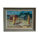 Original Swedish Oil on Panel – “Landscape with Barns” – Vintage & Framed