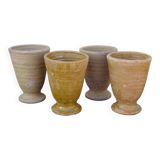 Gobelets en terre cuite vintage français, lot de 4