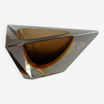 Vide poche pyramidal en verre Sommerso fait à la main Italie, années 60