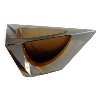 Vide poche pyramidal en verre Sommerso fait à la main Italie, années 60