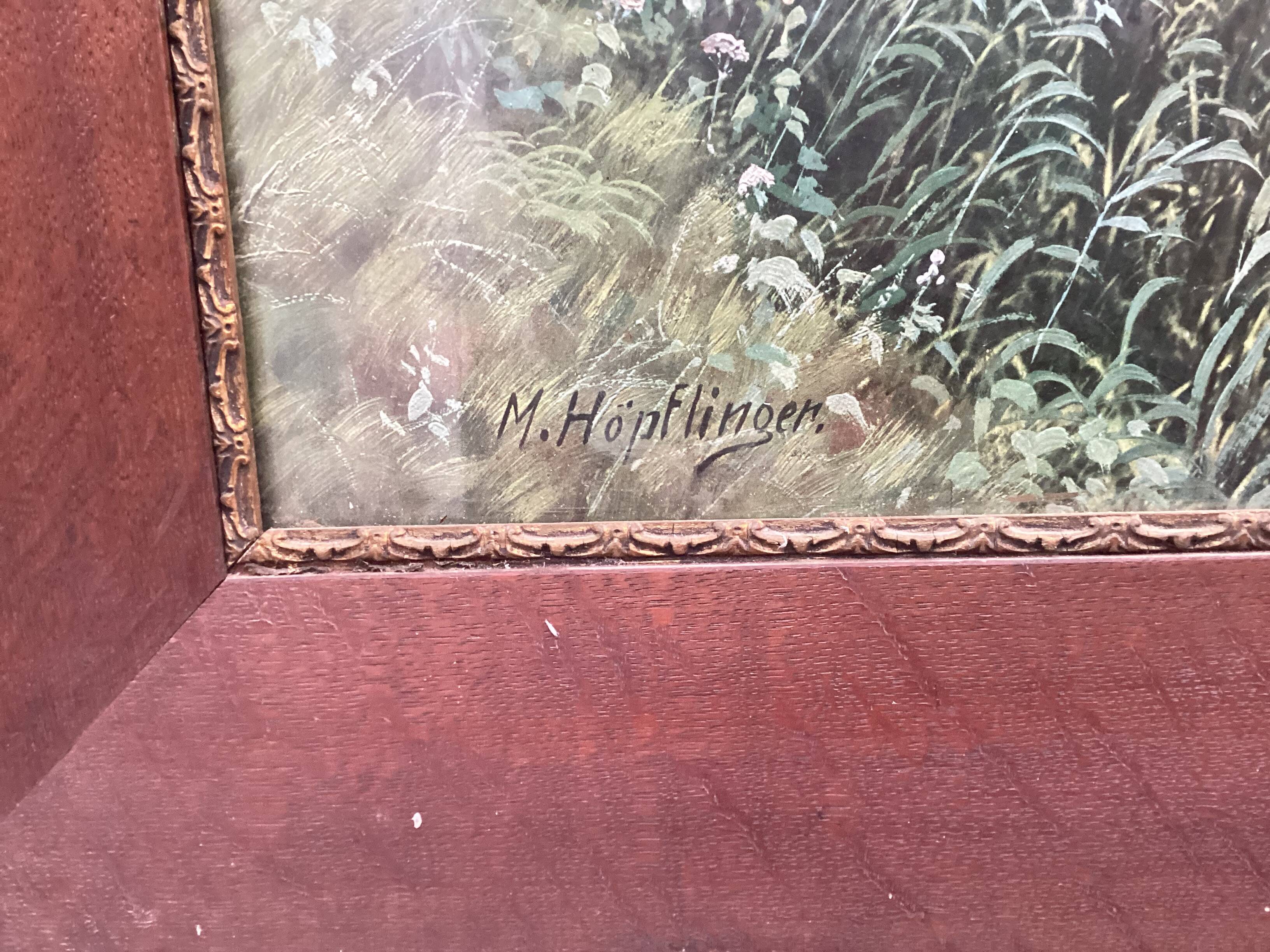 Oil painting on isorel signed M. Höpflinoer, Impressionist.