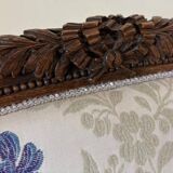 Louis XVI Style Basket Bench with floral fabric