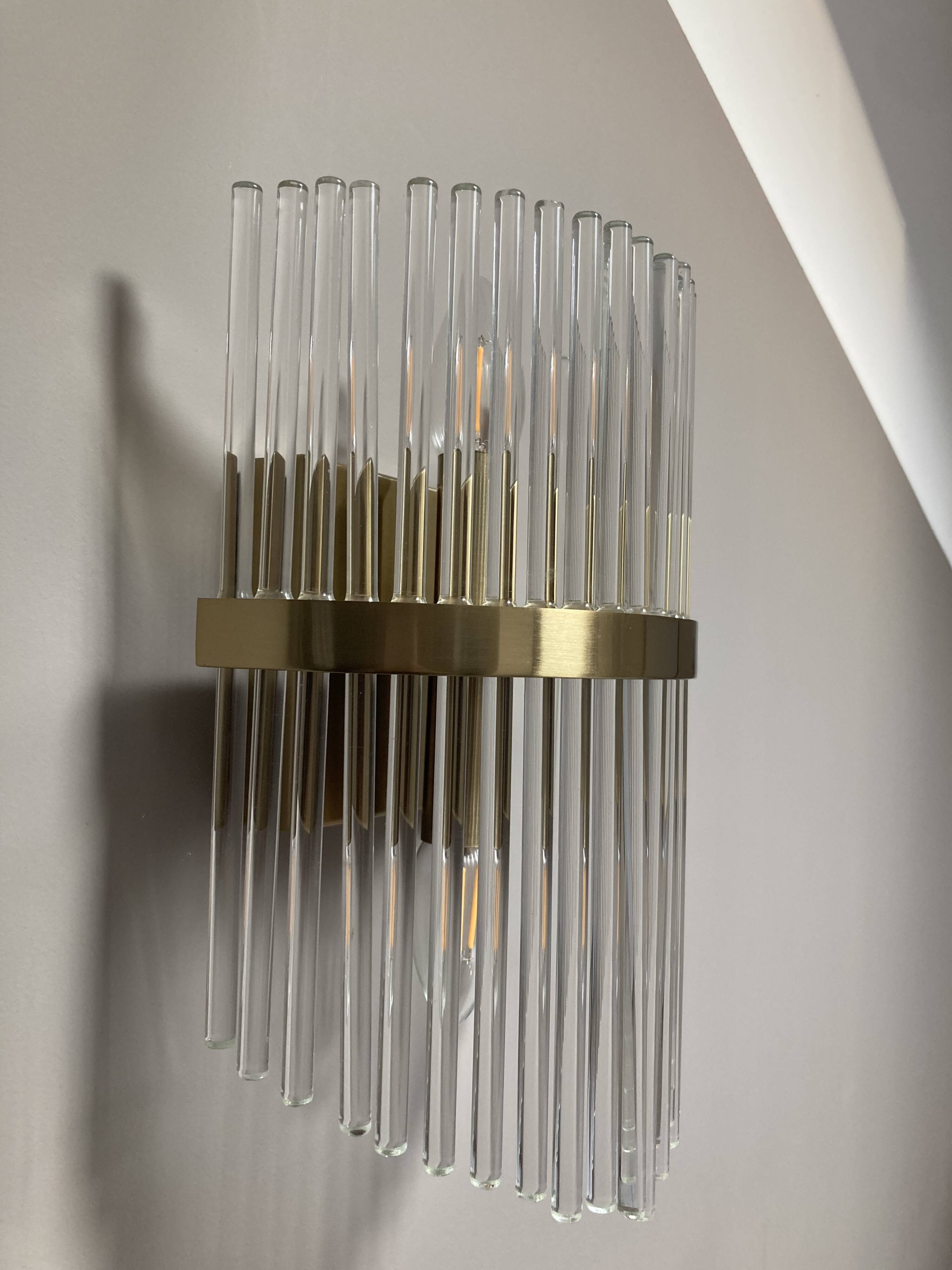 Felicity wall lamp with glass tubes and gold metal - nv gallery