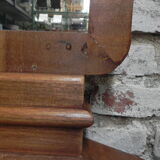 Standing art deco mirror in mahogany frame