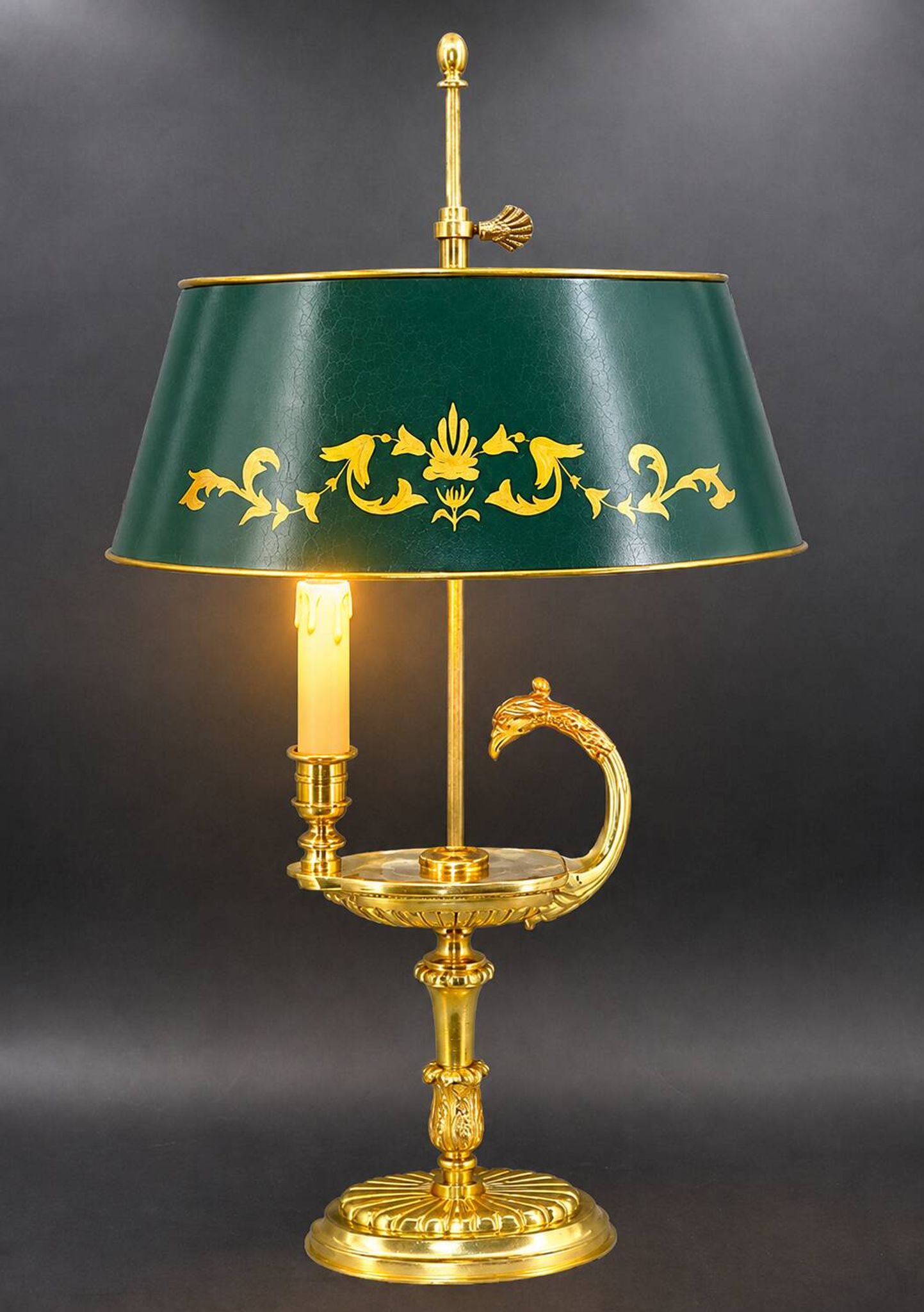Bronze Gilt Bouillotte Lamp in Directoire Style "Lucien Gau"