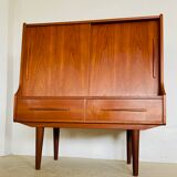 Vintage Danish mid-century teak bar cabinet 1960