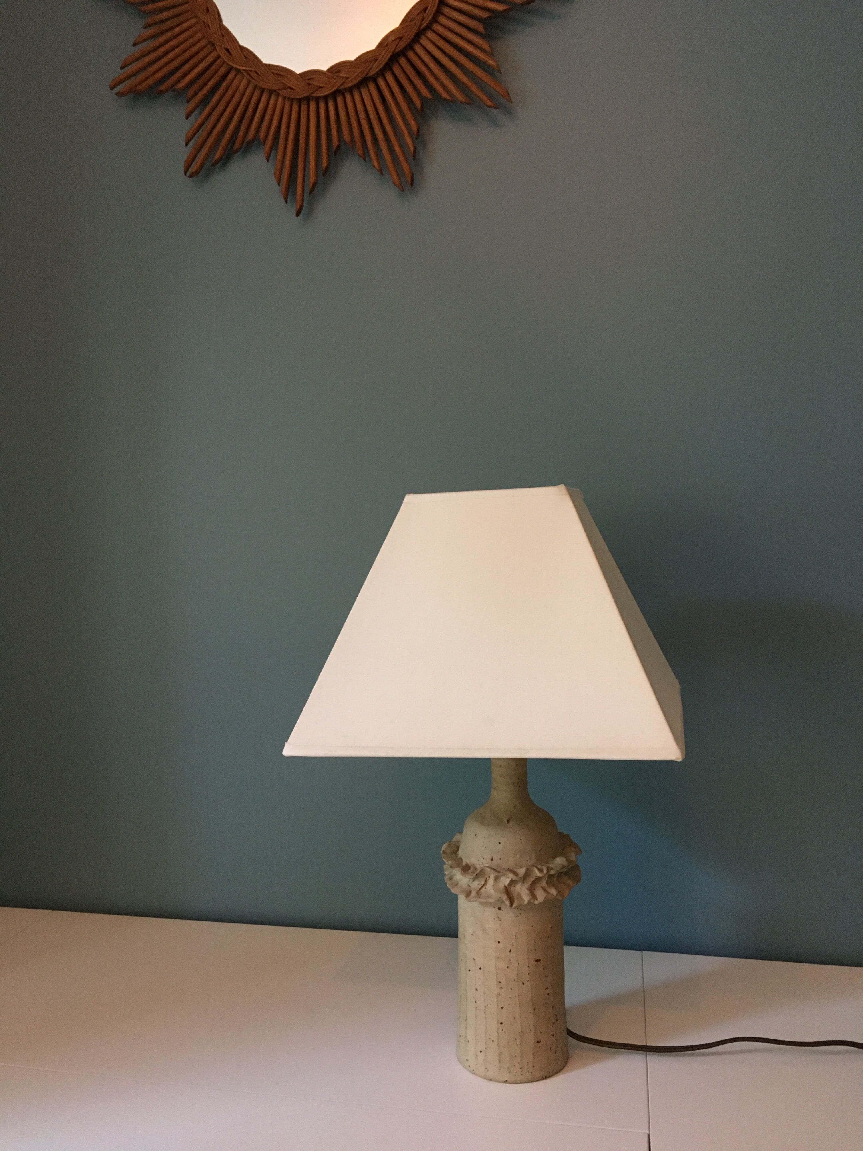 Pied de lampe vintage en grès