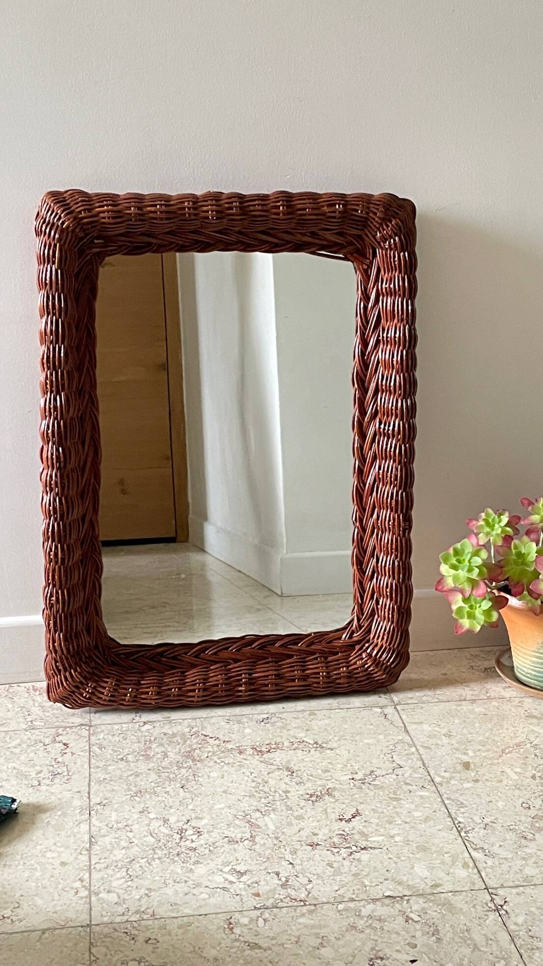 VINTAGE Rattan MIRROR
