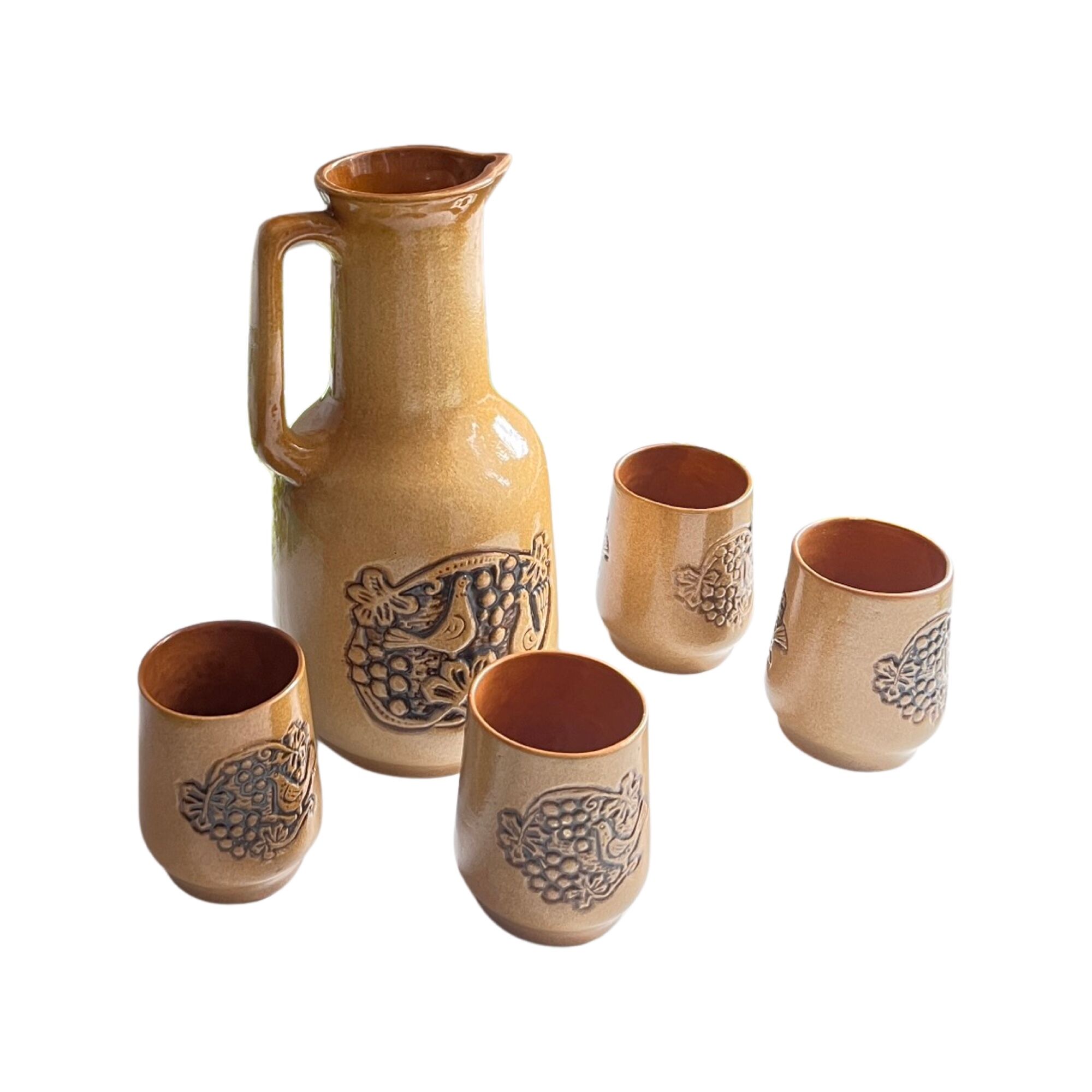 Stoneware set for cold drinks Poland 1970s