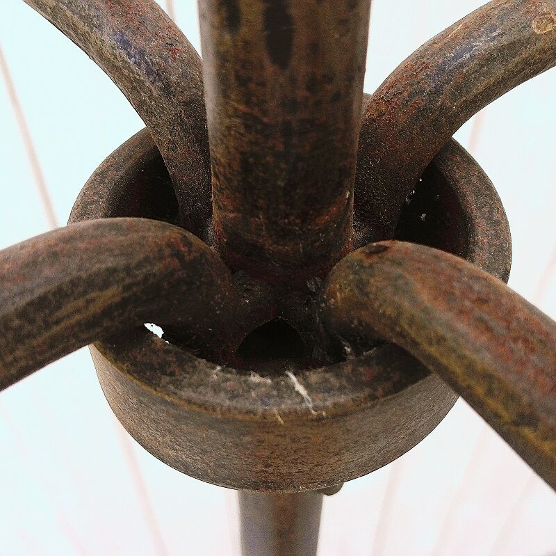 Wrought iron lamp, weather vane, Marolles workshop, Jean Touret