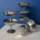 Set of 6 stainless steel ice cream bowls bistro style