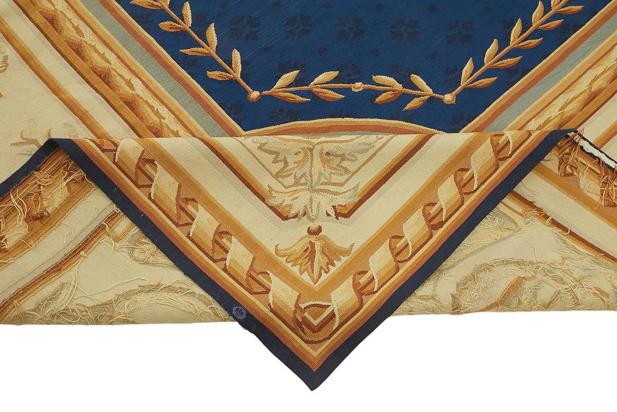 Handmade European Vintage Aubusson Kilim 304 cm x 457 cm