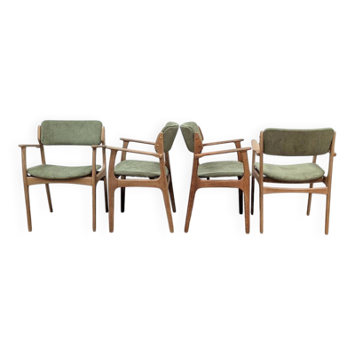 Set 4 chaises Erik Buch  vintage- chêne & velours