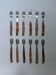 Set of 12 dessert knives with bamboo handles, bohemian decoration