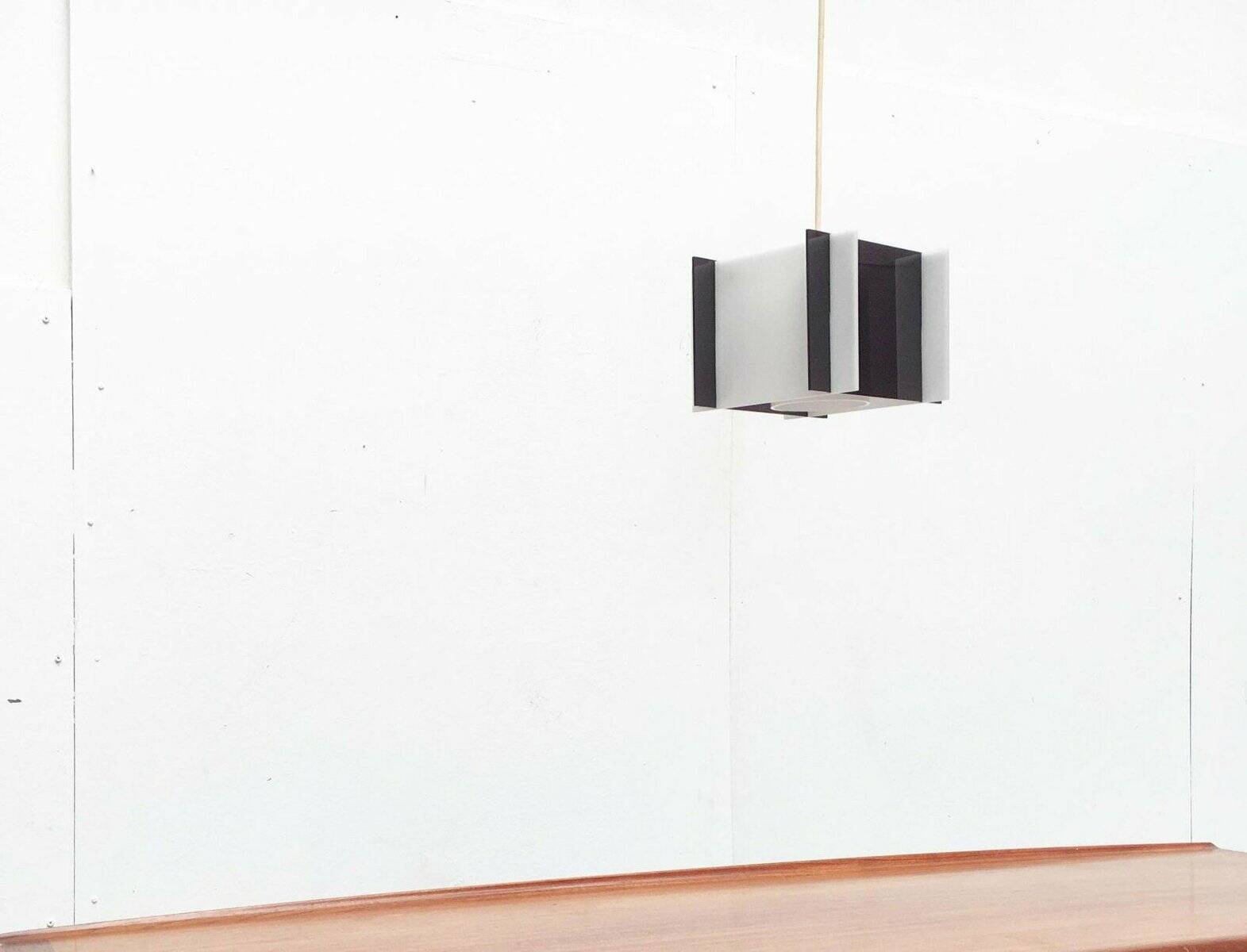 Mid-century space style acrylic cube pendant lamp, 1960s