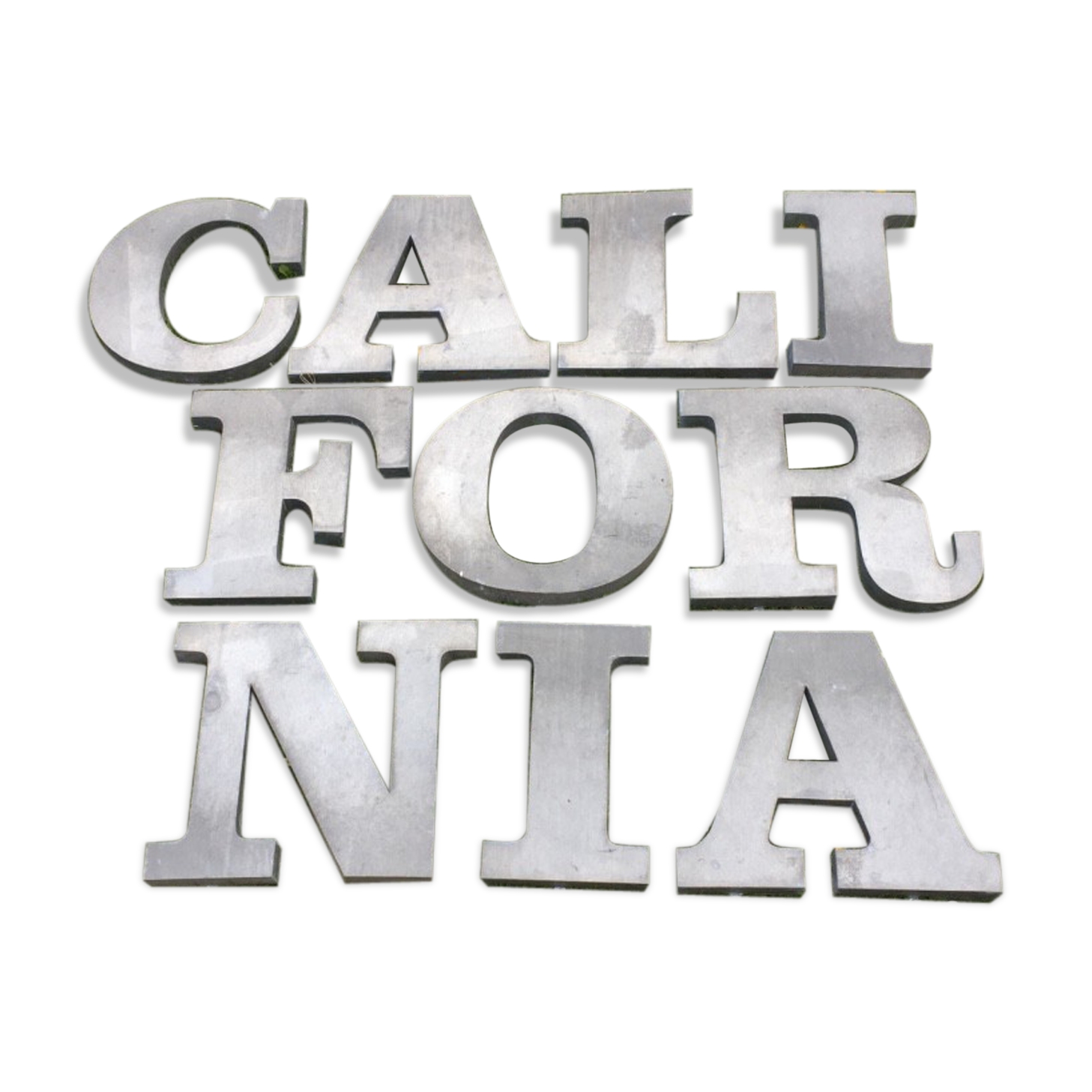 Ten letters sign in zinc material