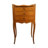 Bedside three drawers in cherry tree