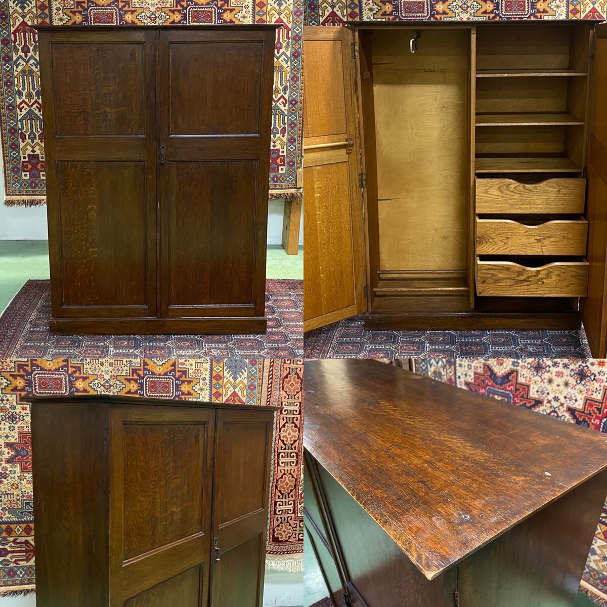 1930s English oak cabinet
