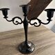 Black varnished metal chandelier with 3 lights