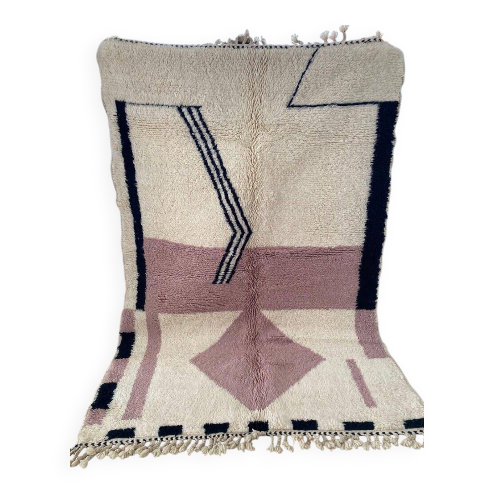 Tapis en laine pure naturelle fait main taille 150 x 250 cm