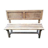 Wooden bench with back