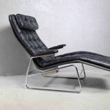 1970s Swedish Leather Chaise by Sam Larsson for DUX