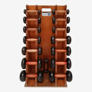 Wall display with dumbbells 60s