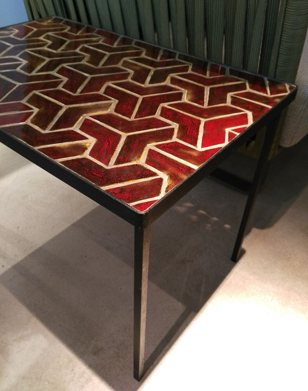 Red ceramic coffee table