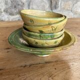 Set of 4 bowls and 1 dish
