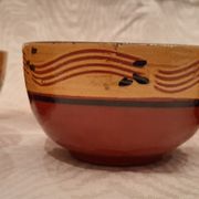 Lot of six terracotta ramekins glazed diameter 11cm TBE