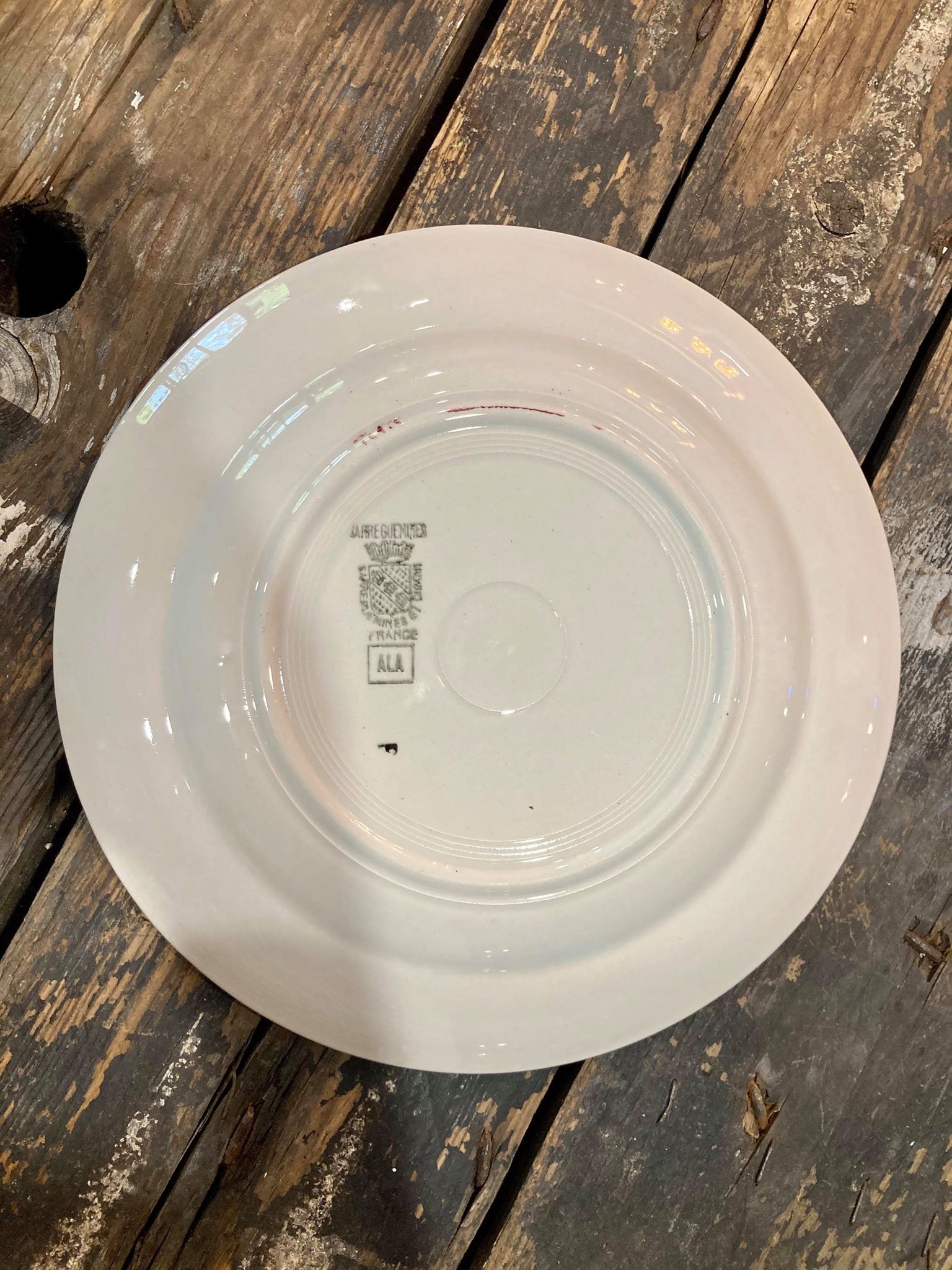 Digoin Sarreguemine red plate