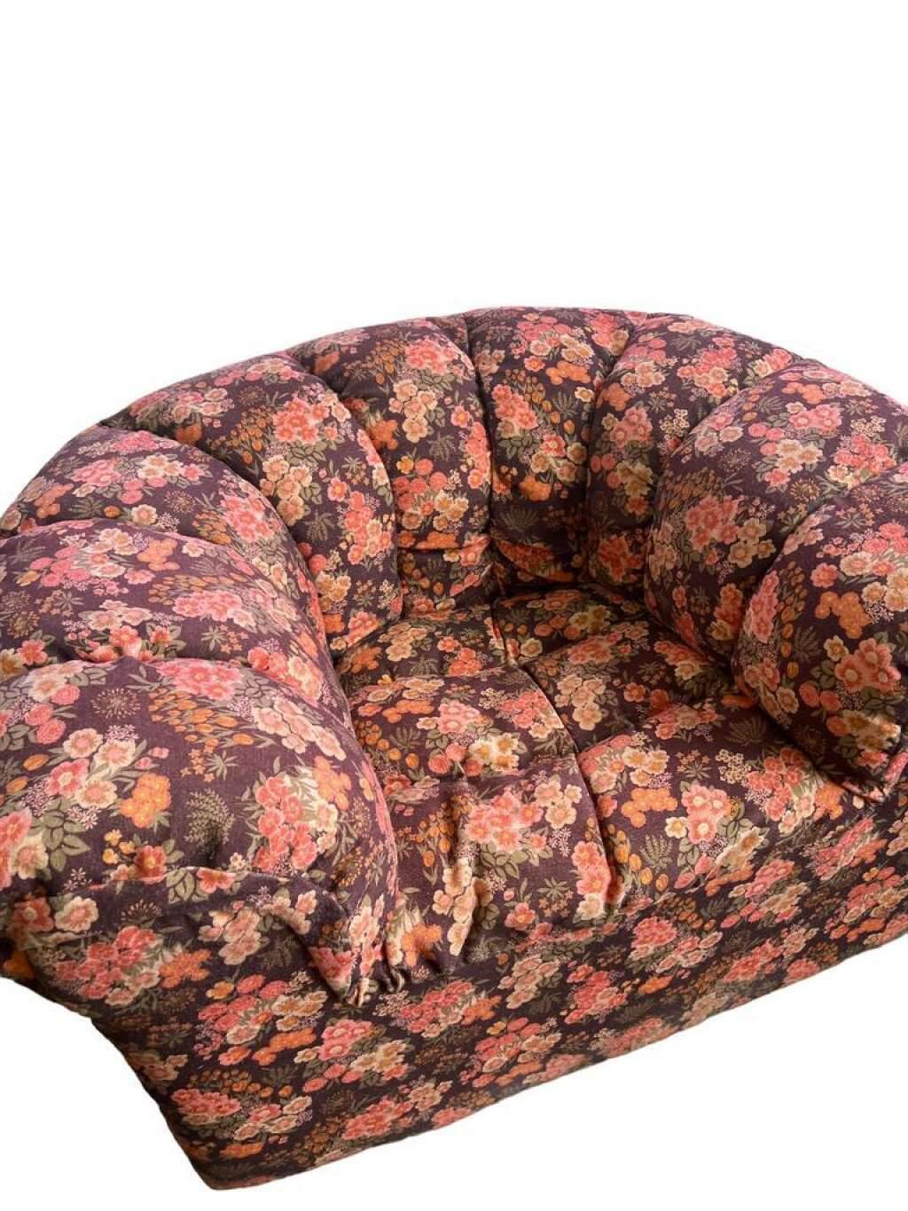 Ensemble de 2 banquettes/fauteuils/sièges fleuris vintage