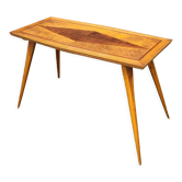 Table basse 1950 marqueterie d'ébéniste