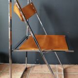 Leather folding chair "Elios" 60s