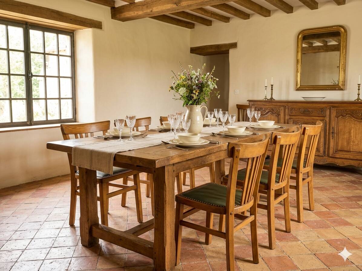 6 bistro chairs in solid oak, 1920s