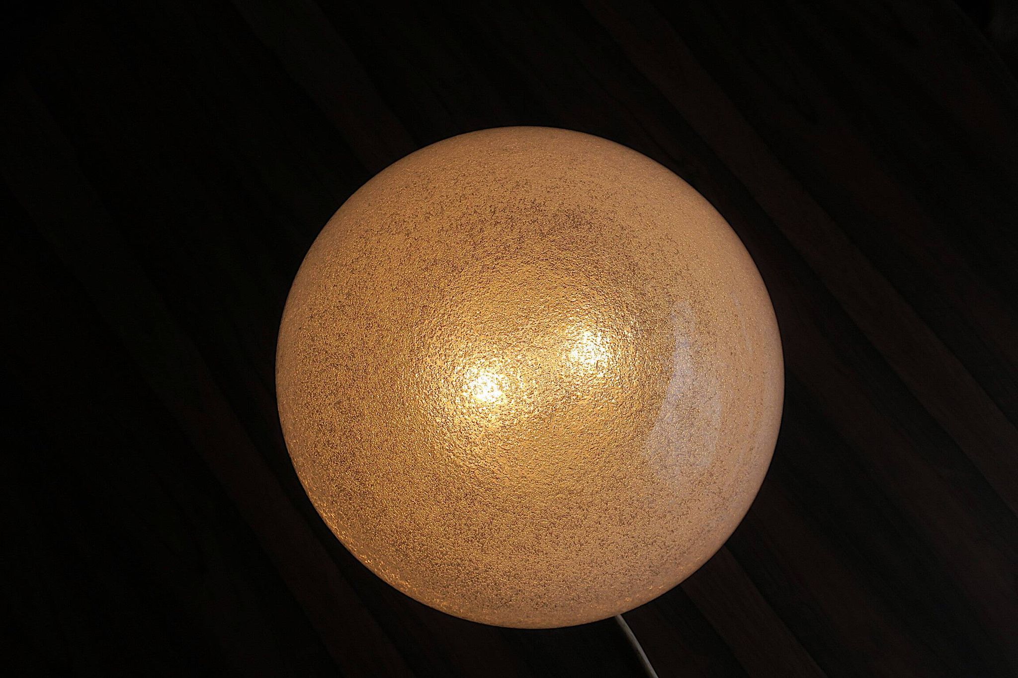 Italian domed ceiling or wall light in frosted Mazzega Murano glass, 1960s