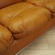 Orange leather sofa, Space Age design, 1960s, production: Italy