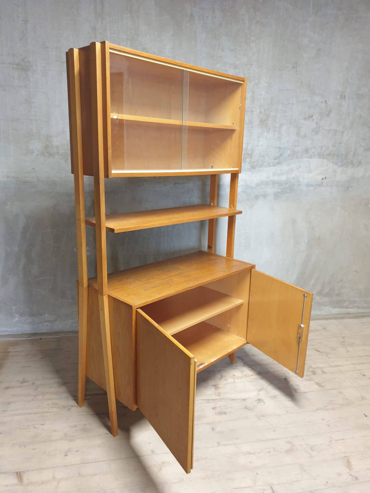 Mid century wall shelf bookcase by František Jirák for Tatra nábytok, 1960´s